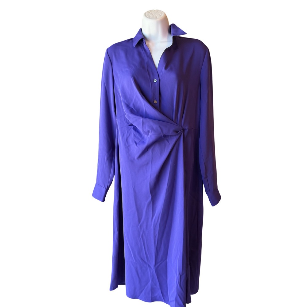 J.Jill Wearever Collection Tanzanite Purple Midi Shirt Dress‎ Small NWT